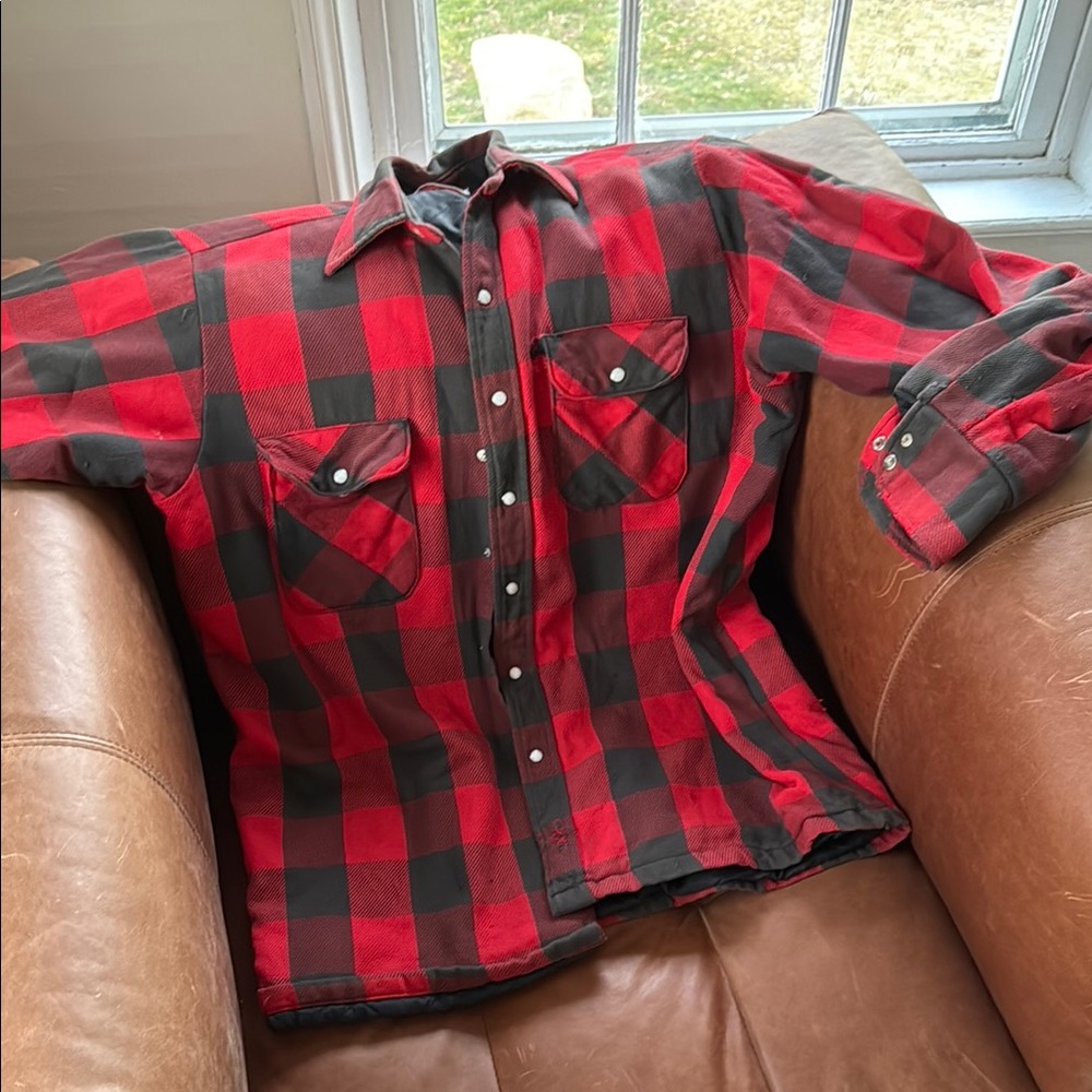 Vintage Red and Black Plaid Flannel Shirt
